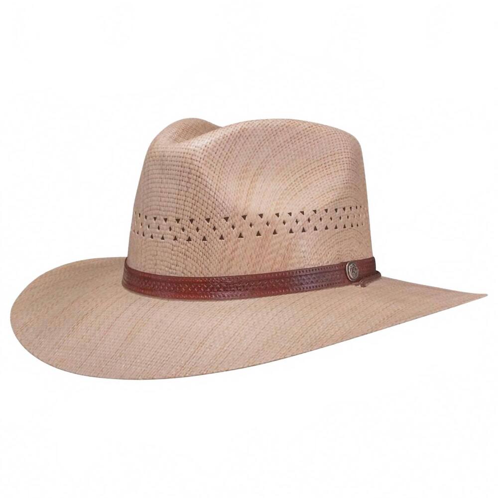 NEW AMERICAN HAT MAKERS light vented sun straw hat barcelona in tan